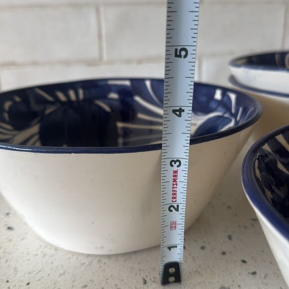 Talavera Set of Two Blue and White Ceramic Bowls Hand-Painted Made in Mexico New - Picture 8 of 8